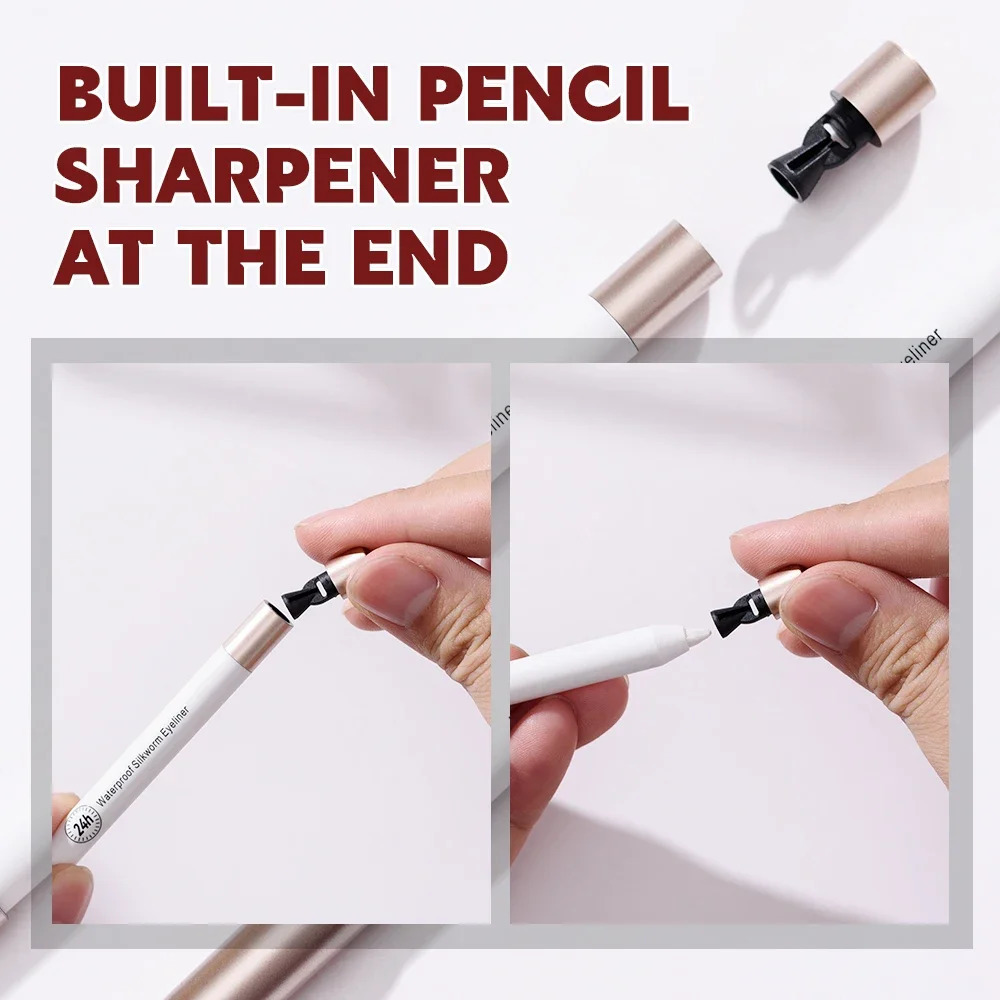 BEAUTY GLAZED Lasting Soft Gel Waterproof Highlighter Gel Pen White eyeliner Lying Silkworm Pen Eyes Makeup 250712