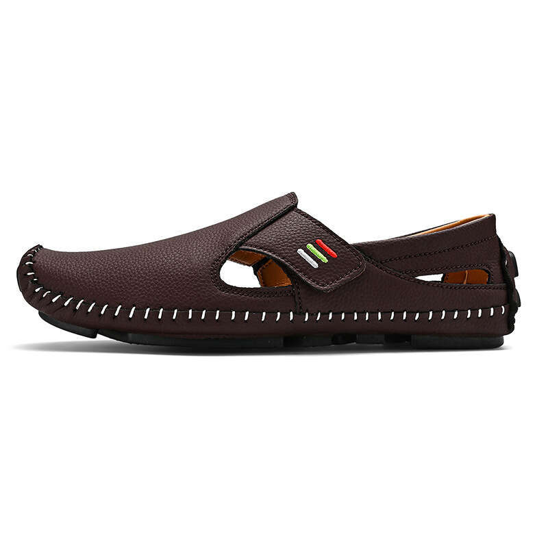 Slip-On Loafers Men's Clogs Lazy Casual Beach Outdoor Shoes Hand-Sewn Extra Large Size Men