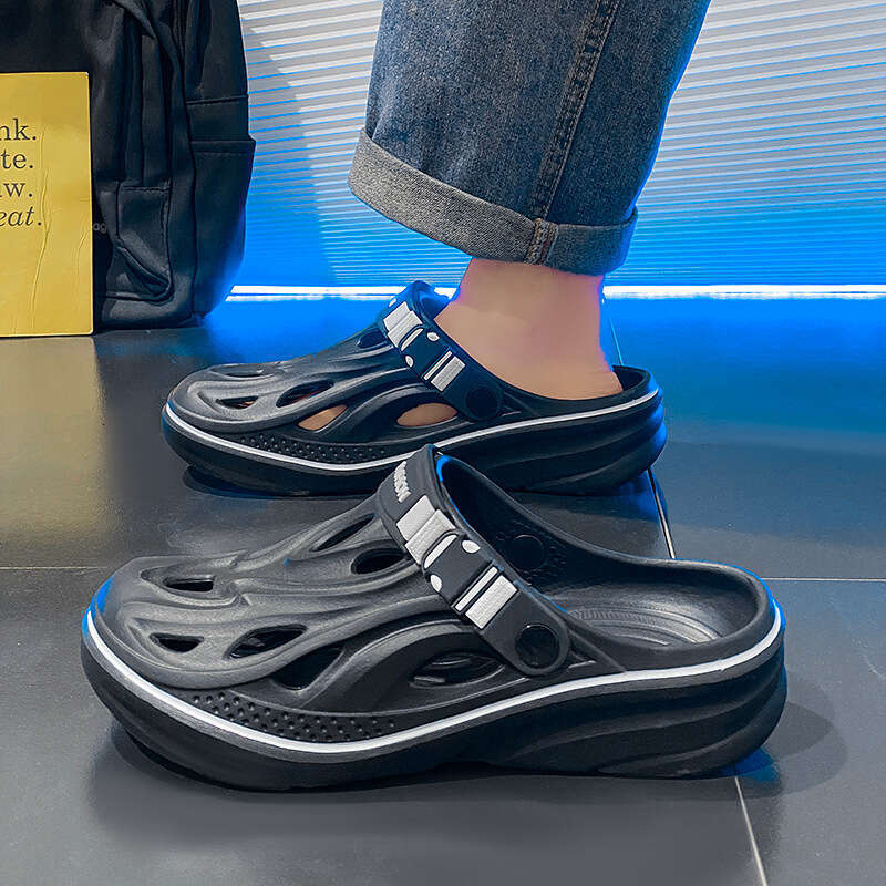 Summer New Men's Outdoor Casual Driving Beach Sandals Cushioned Non-Slip Closed-Toe Slippers Clogs for Men