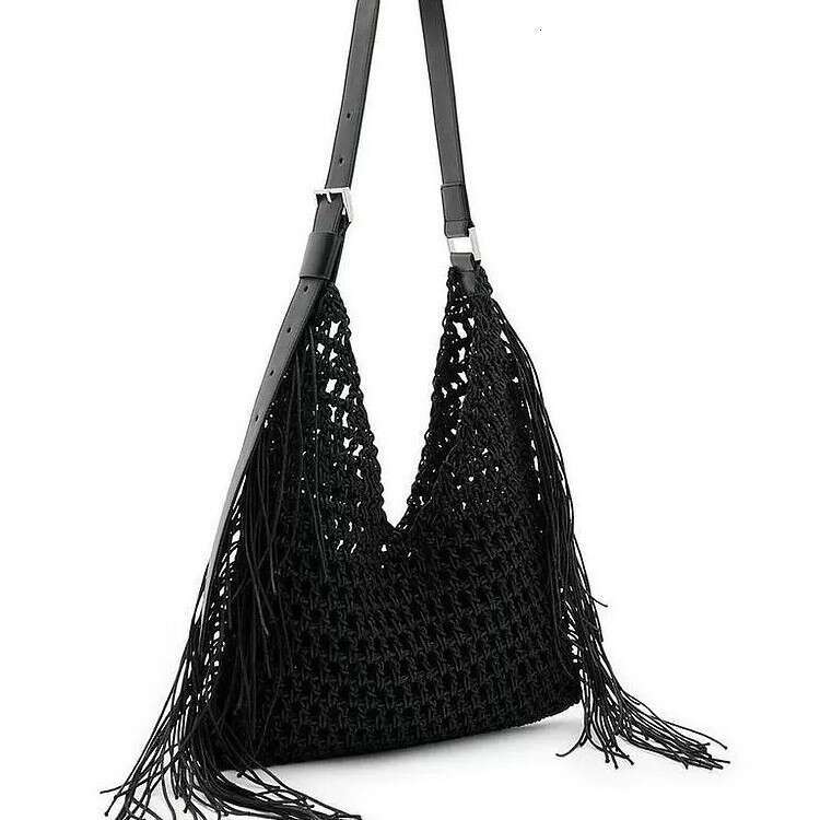 New Tassel for Women Handwoven Beach Commuter Ladies Shoulder Versatile Large Capacity Tote Bag