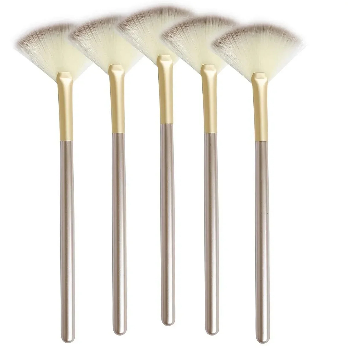 5pcs Fan Brushes Soft Makeup Brush Cosmetic Applicator Tools Wooden Handle and Fiber for Glycolic Peel Mask 250714