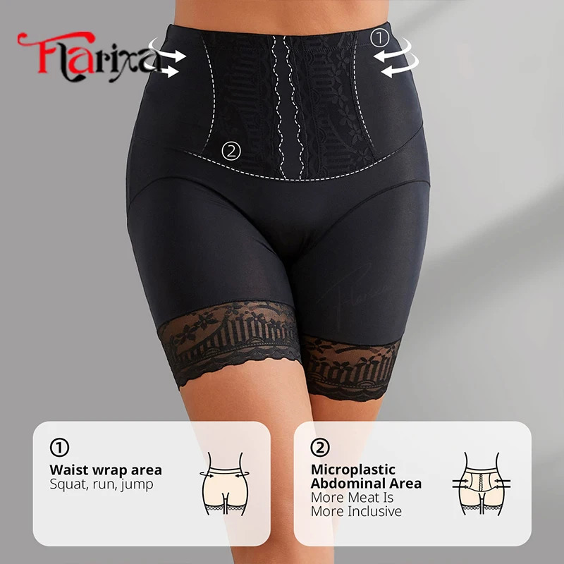 Flarixa Lace Safety Shorts High Waist Shaper Panties Belly Compression for Woman Boxers Thighs Shapewear Shorts Anti Chafing 250712
