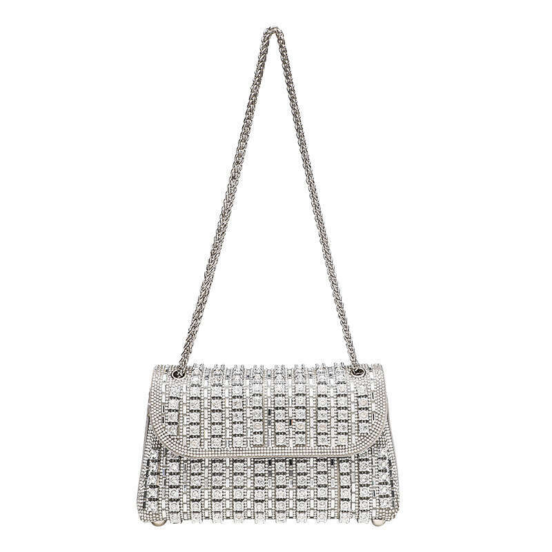 2024 New Fashion Full Diamond Dionysian TikTok Small Square Single Shoulder Women's Crossbody Underarm Bag