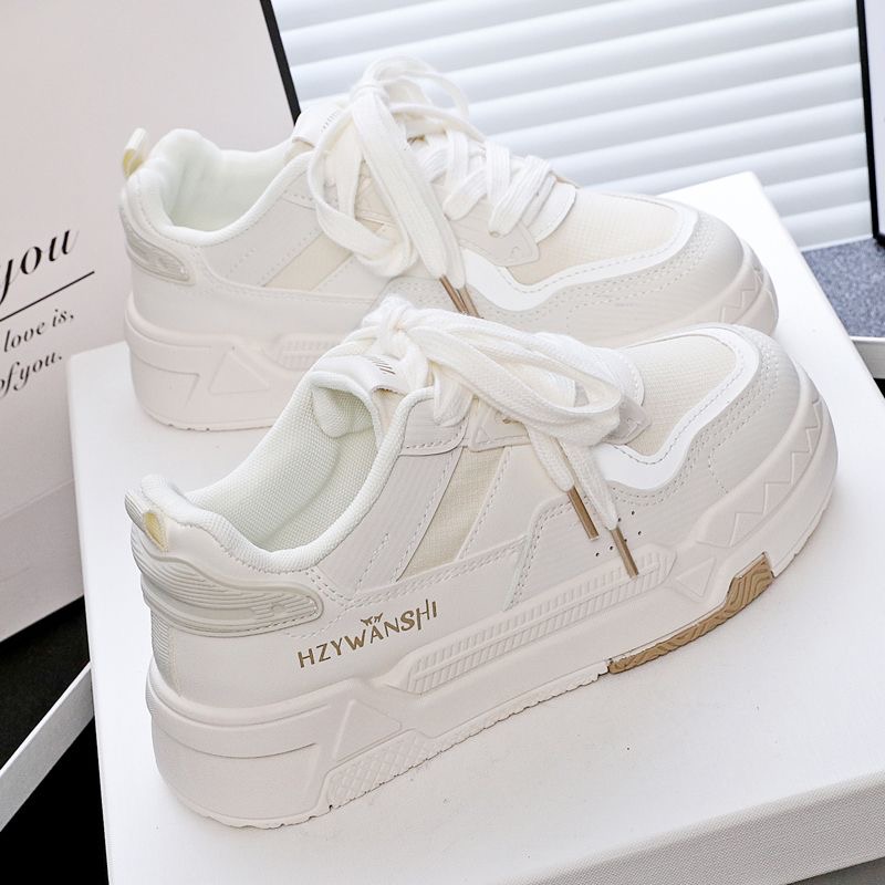 Chunky White Platform Sneakers 2025 Spring New Sport Versatile Women Hightop Luxury Designer Brand High Quality Shoes for Women Non slip skateboard sh