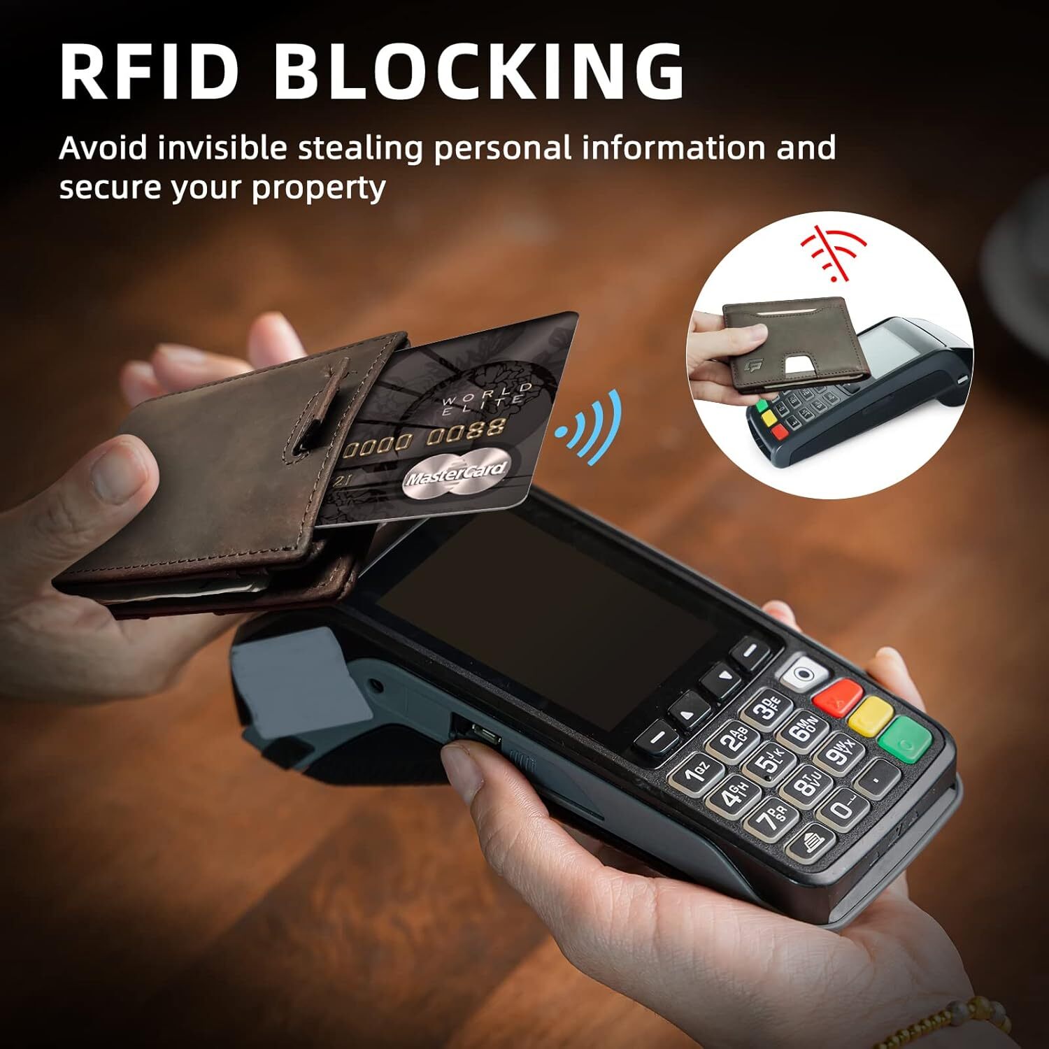 YMX Slim Minimalist Men- Money Clip Bifold RFID Blocking Genuine Leather Wallets for Men 12 Card Holder Wallet | Mens Front Pocket wallet