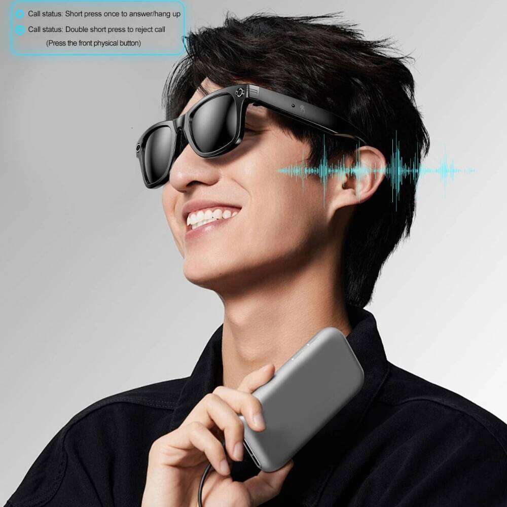 designer Smart AI Translation 100+ Languages Photo Recognition Camera Sunglasses Anti-blue Light Video Recording
