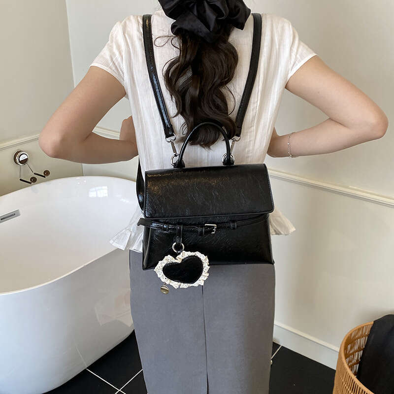 Fashion Handheld Small Square Bag Women's Large Capacity Backpack Simple PU Trendy Casual Design for Women