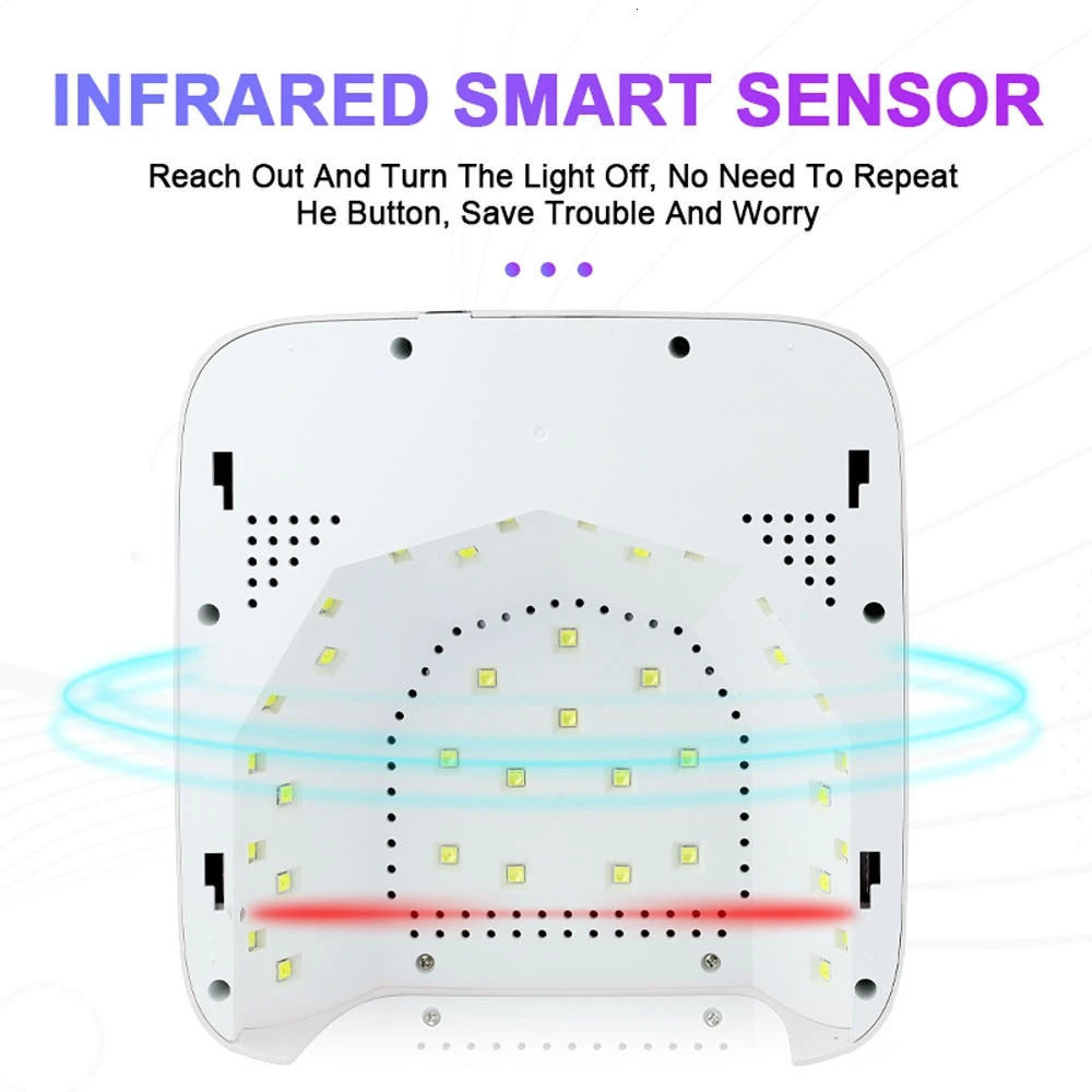 Professional UV 36LED Nail Art Lamp Dryer HD Display Smart Nail Drying Lamp Can Quickly Dry All Gel Nail Polish Manicure Tools 250716