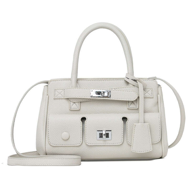 2025 New Women's Multi-Pocket Handbag Dark Motorcycle Tote Capacity Square Buckle Underarm Large Bag