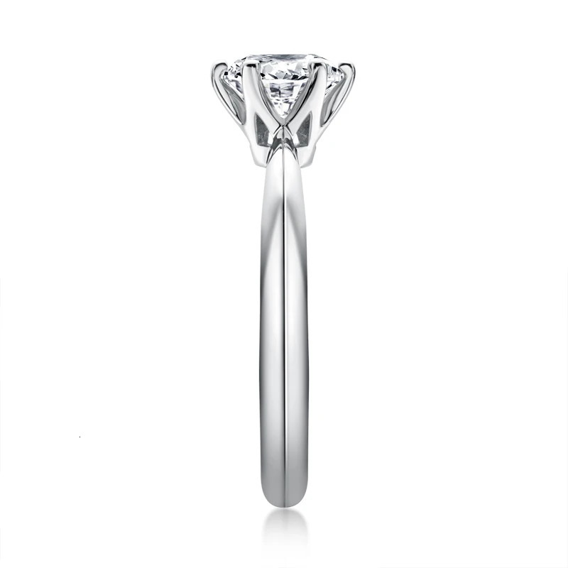 IOGOU Ring Woman Trends 1 Mosanite Solitaire Engagement Ring with Certificate 925 Silver 18K White Gold Fine Jewelry 250715