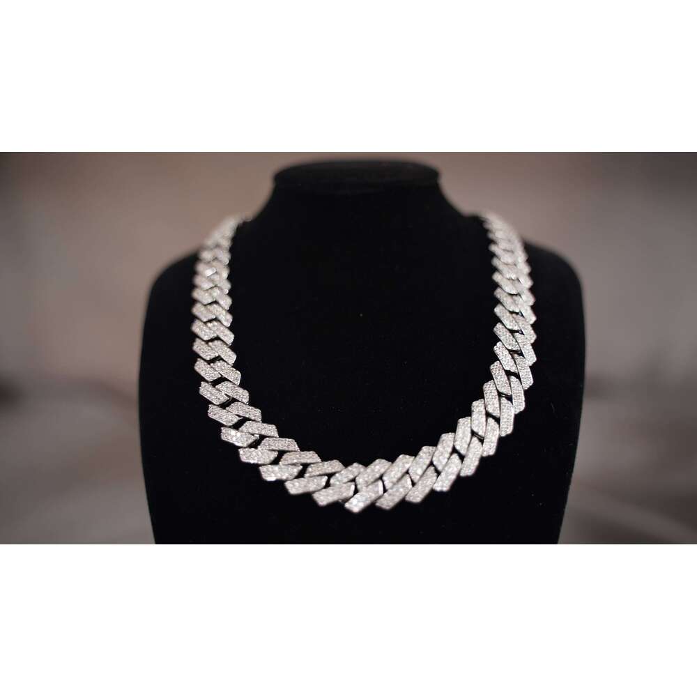 Designer haute customizable necklace Hip Jewelry Men's gold plated 8mm Ice Miami brass material Moissanite Cuban chain