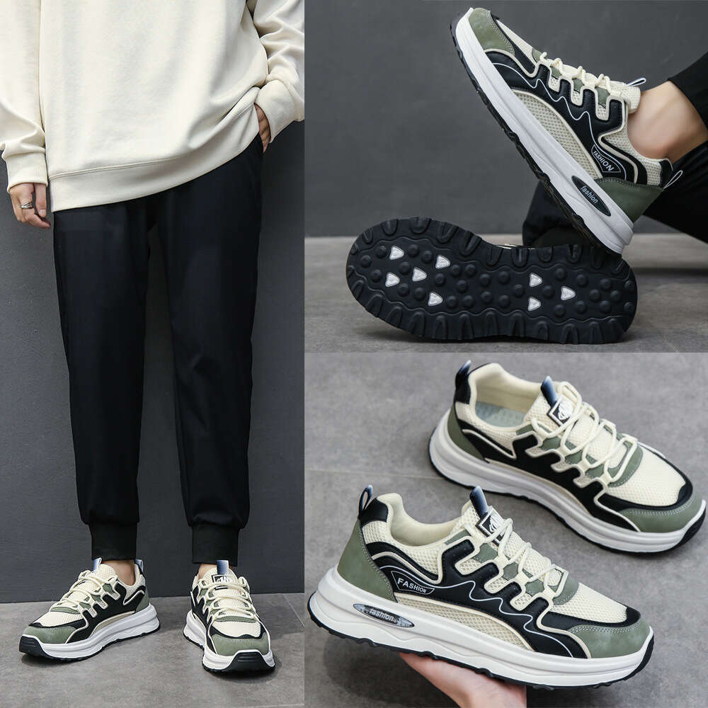 Summer Sports Mesh Agan New Breathable White Student Korean Style Trendy Running Men's Shoes