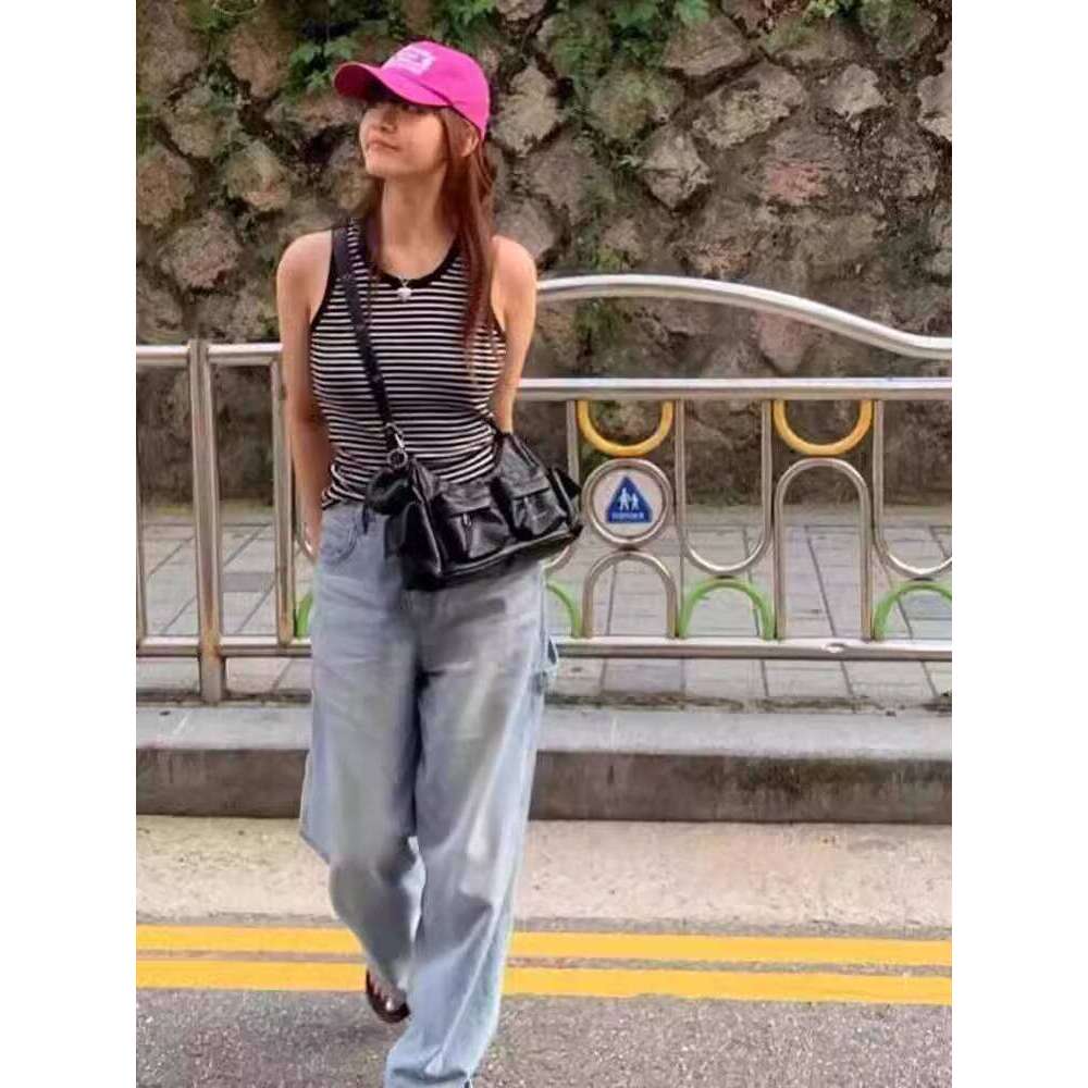 South Korea Niche Design Samo Ondoh Fashion Motorcycle Single Shoulder Underarm Multi Pocket High Quality Crossbody Bag