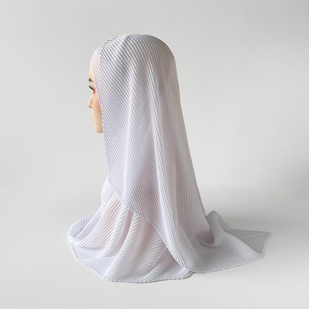 T1261 headscarf pearl chiffon wrinkled scarf pleated thin long scarf Arab ladies headscarf