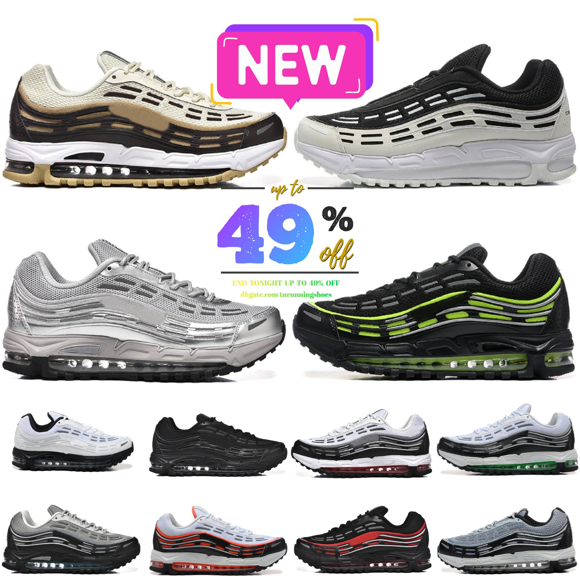 Designer TL 2.5 Running Shoes Maxtl 97 97s Homme Plus Black White College Grey Picante Varsity Maize Red Midnight Navy Metallic Silver Obsidian Total Orange Sneakers