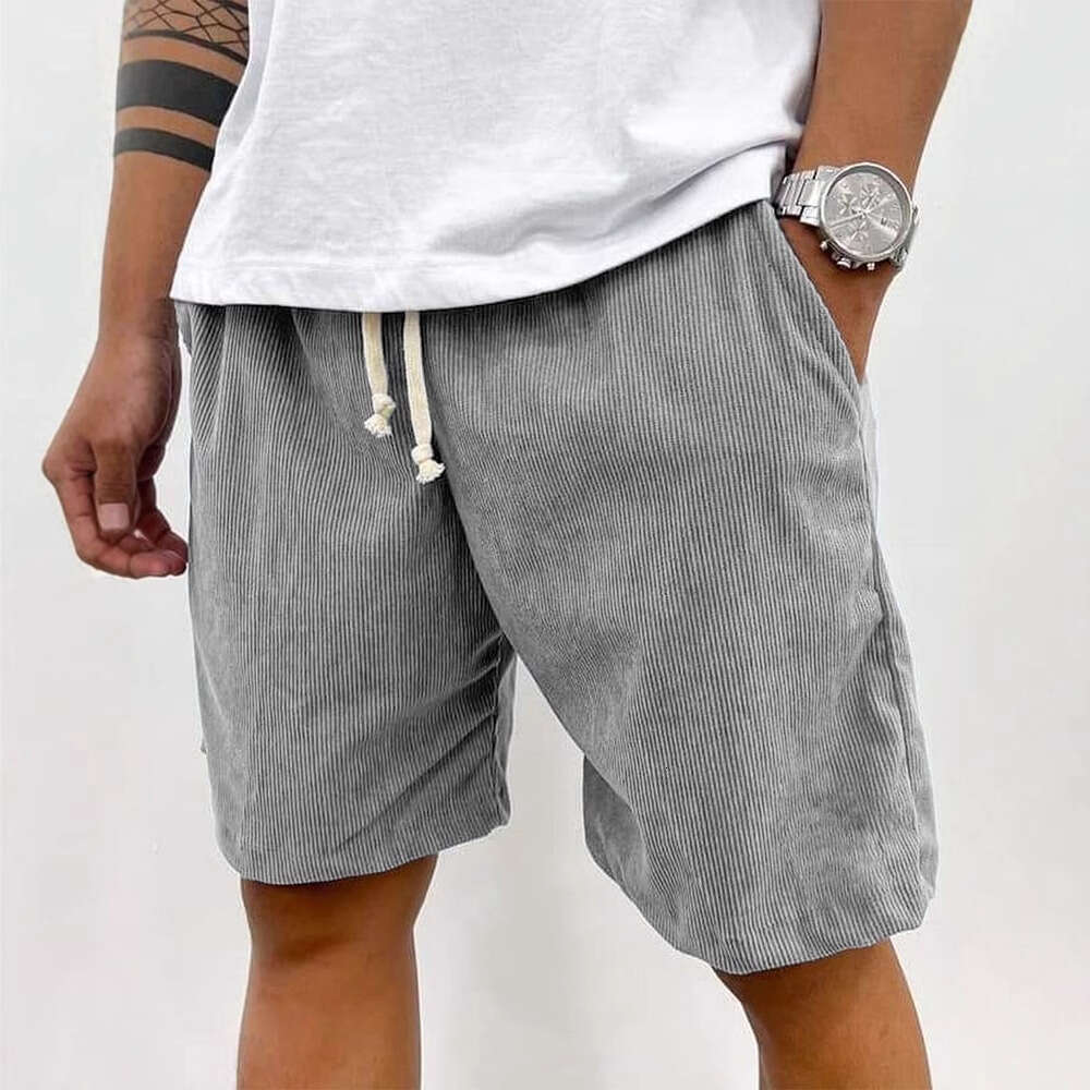 2025 New Men's Summer Casual Drawstring Corduroy Shorts