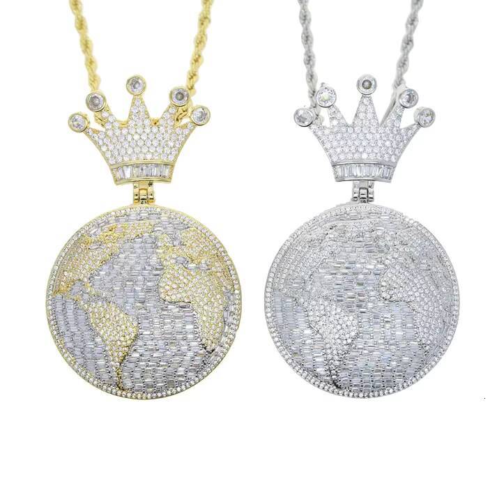 Custom Moissanite Pendant Necklace VVS Diamond Mossanite World Design Moissanite Pendant With Iced Out Chain