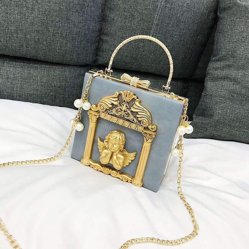 Handbag Small Women's Baroque Angel Emed Tote Chain Case Shoulder Bag
