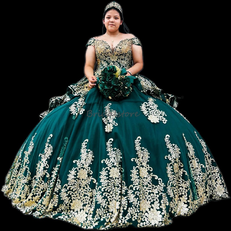 Luxury Green Vestidos De 15 Quinceanera Princess Plus Size Birthday Debutante Sweet 16 Dress Birthday Vestidos De Xv Anos 2025 Formal Occasion Party G