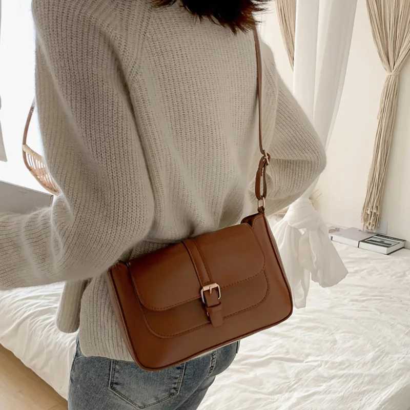 Vintage Shoulder Crossbody Bags For Women PU Leather Womens Trend Fashion Handbags And Purse Small Female Messenger Bag Y250719