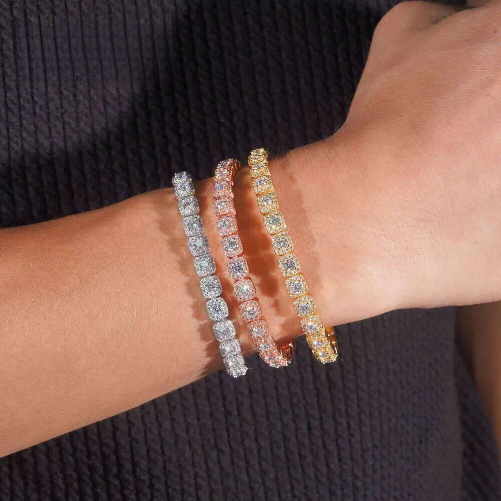 Fine Jewelry Iced Out Sterling Sier VVS Dia GRA Certificated Hip Hop Moissanite Tennis Bracelet