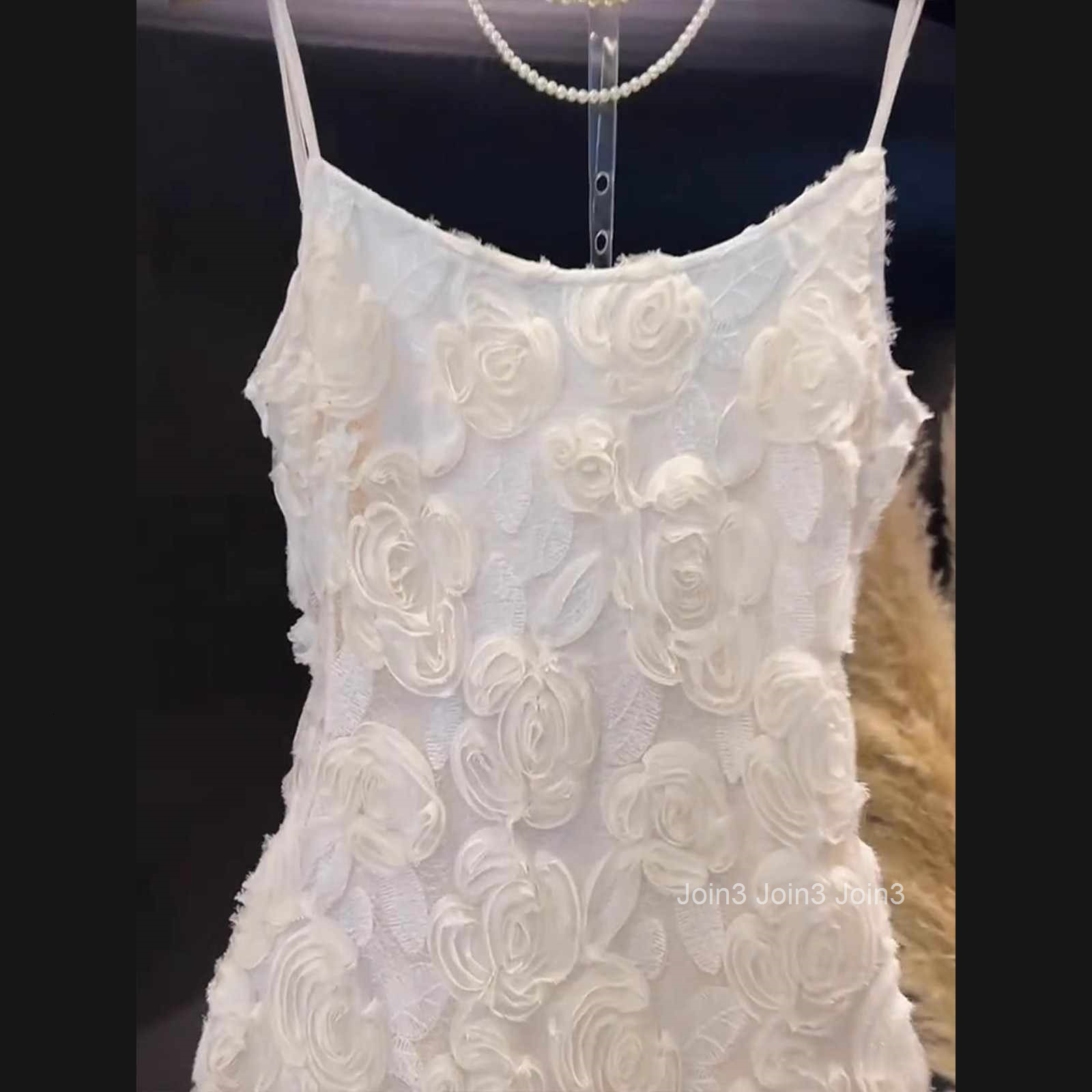 French Style Three-Dimensional Floral Lace Elegant Strap Dress for Women 2025 Summer New Design Long Dress