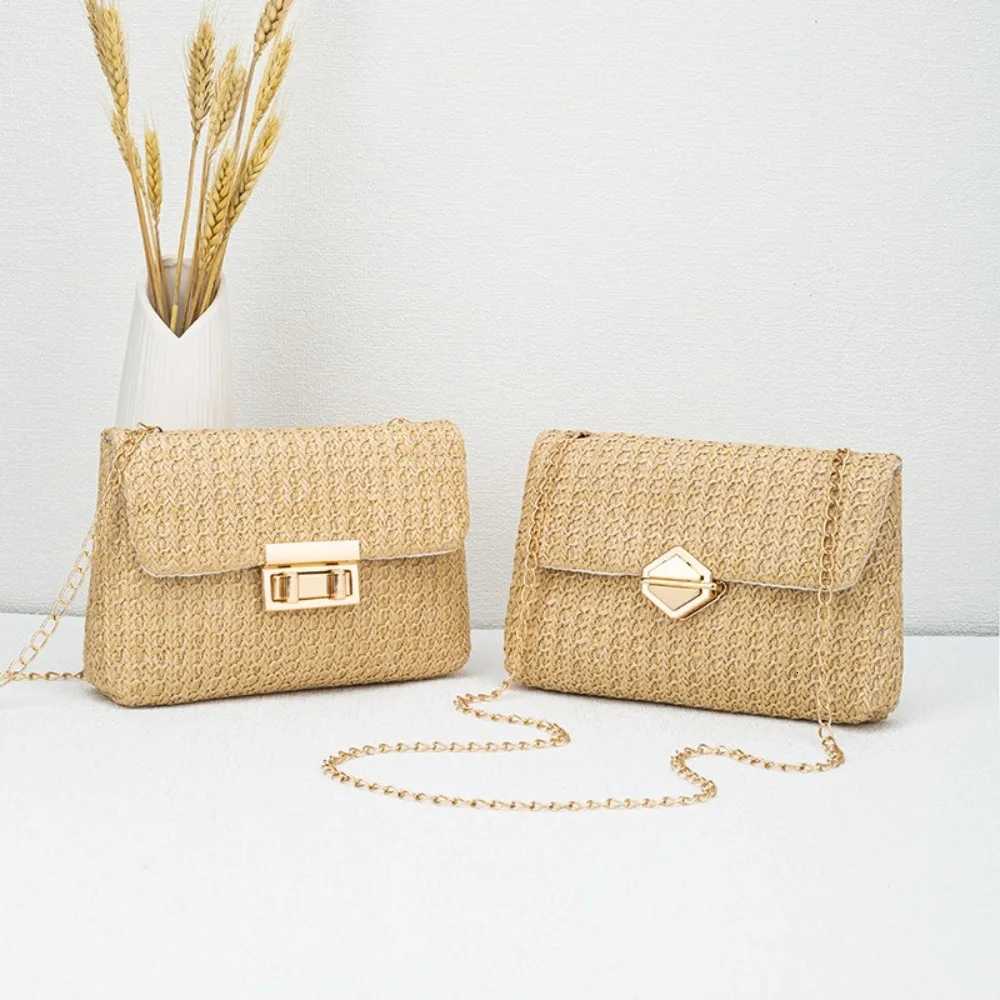 Fashion Straw Shoulder Bag Handmade High Capacity Clutch Handbag Woven Beach Bag Women Y250719