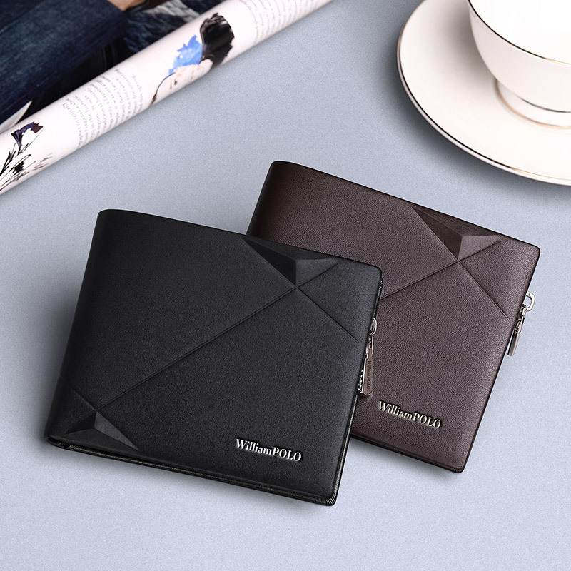 Genuine Leather Short Wallet for Men, Bifold Credit Card Holder, Multi Card Case, Organizer Purse, Luxury Fashion, New, 2024