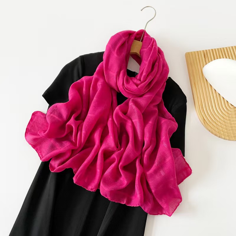 T1264 solid color silk scarf long strip high-grade ladies headscarf European and American spring new light cross-border scarf shawl