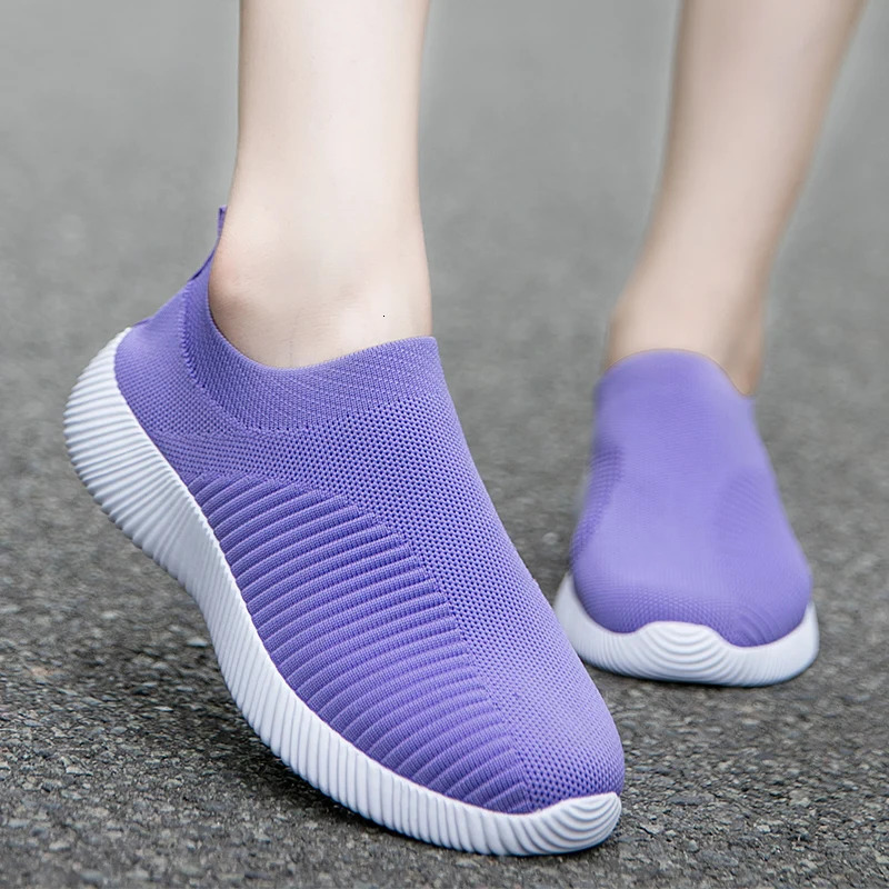 Womens Solid Color Sneakers Breathable Mesh Woven Outdoor Lightweight Low Top Walking Running Sports Socks Shoes 250716