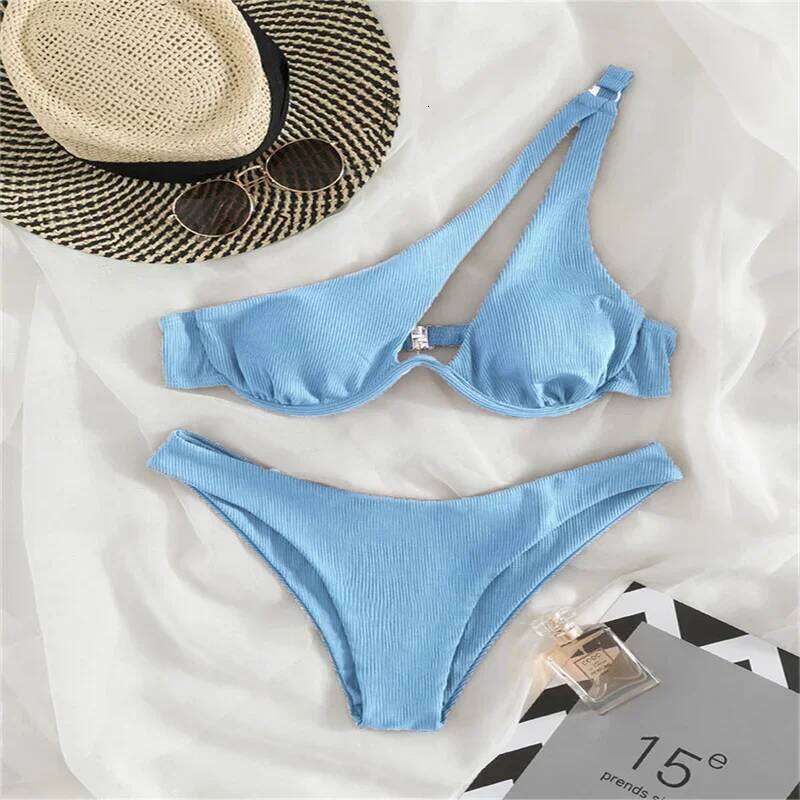 2024 Woman Multicolour Swimwear Bathing Suit Sole Shoulder Sling Underwire Swimsuit Sexy Hotsweet Bikini Set New