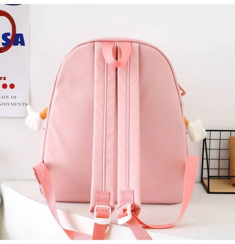 Cute Cartoon biscuit Child Backpack with Lunch Pencil School Bags for Boys Girls Gift Kindergarten schoolbags