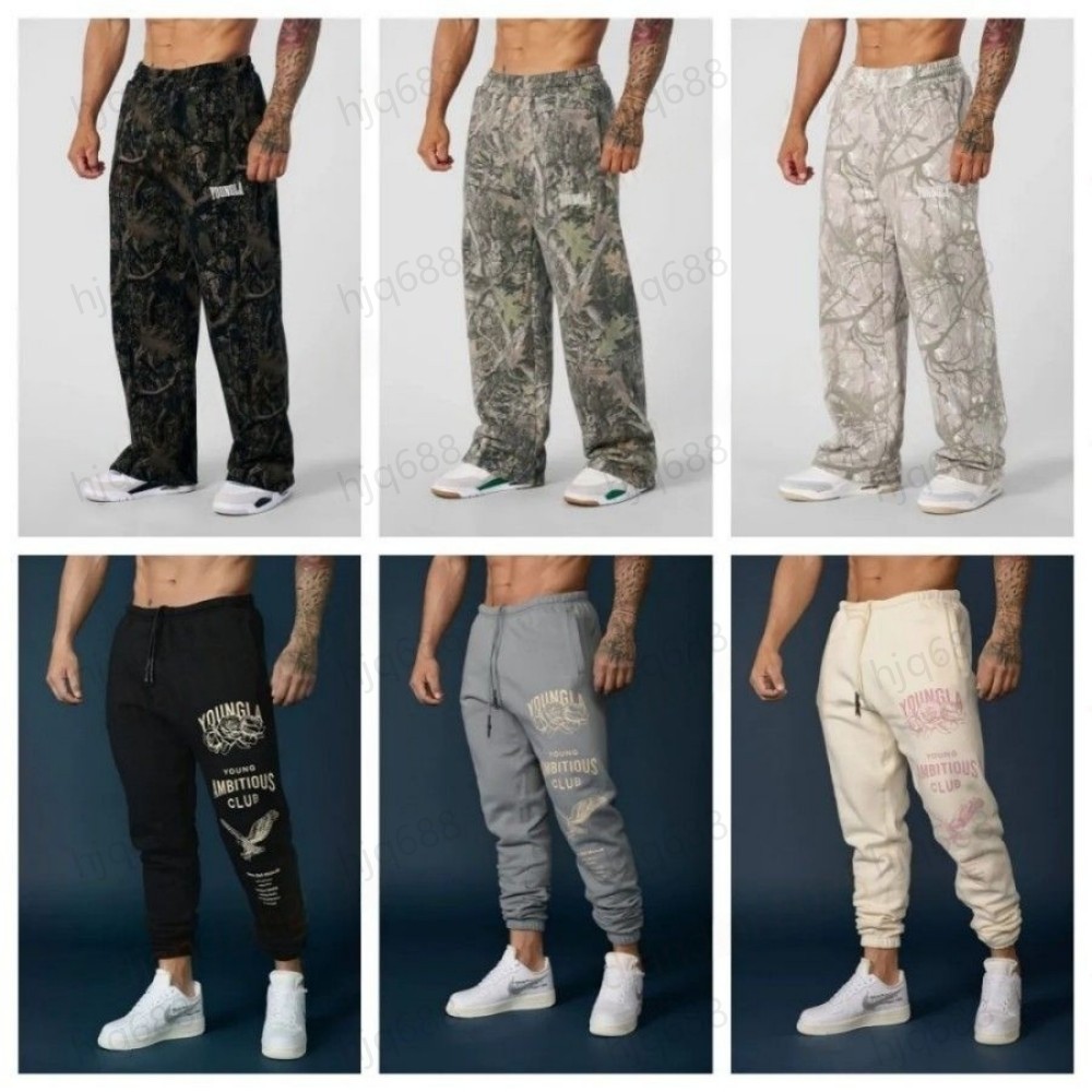 Men's Pants Mens Jeans YOUNG LA American fashion brand high street sweatpants Jogger gym sports fitness casual straight leg slacks