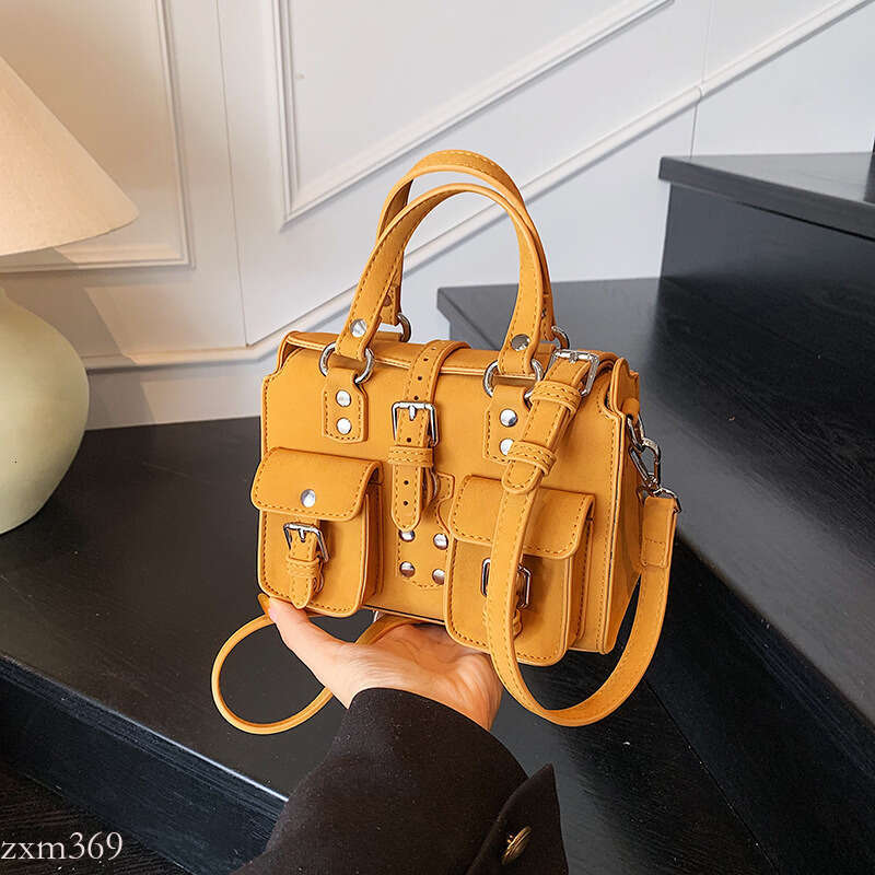 Handheld Motorcycle Women's 2025 New Trendy Cool Small Square Versatile Matte Shoulder Crossbody Bag