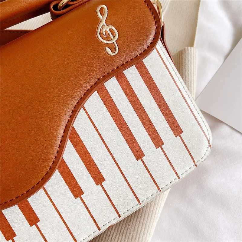 Korean Piano Design Womens Shoulder Bag PU Leather Messenger Handbag Fashion Crossbody with Coin Pocket Y250719