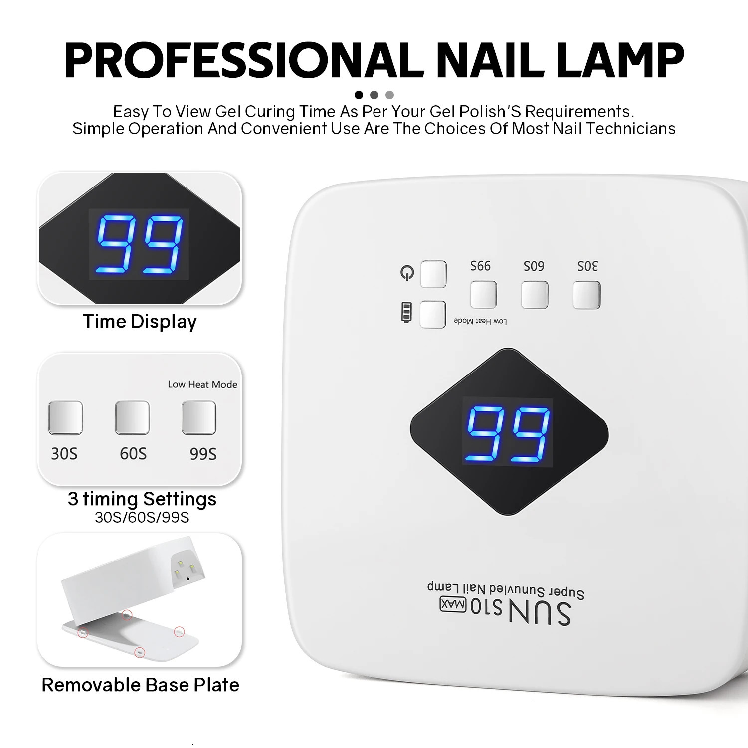 Rechargable UV LED Nail Lamp Dryer With HD Display Smart Nail Drying Lamp for Fast Dry Curing All Gel Nail Polish Manicure Tools 250716