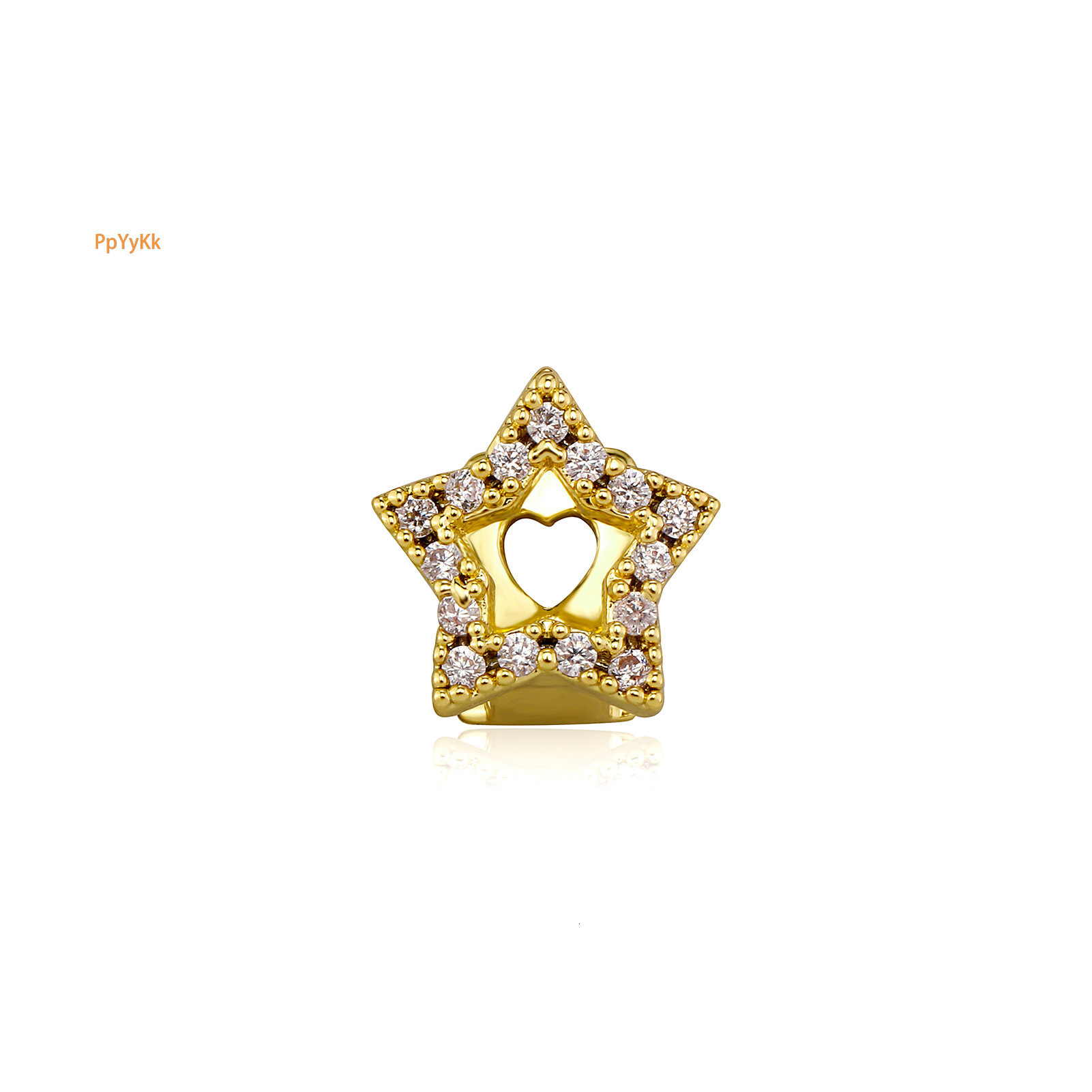 New Hollow Pentagram Single Grillz Shiny 3D Pentagram Full Iced Out Cosplay Accessory Bling Bling