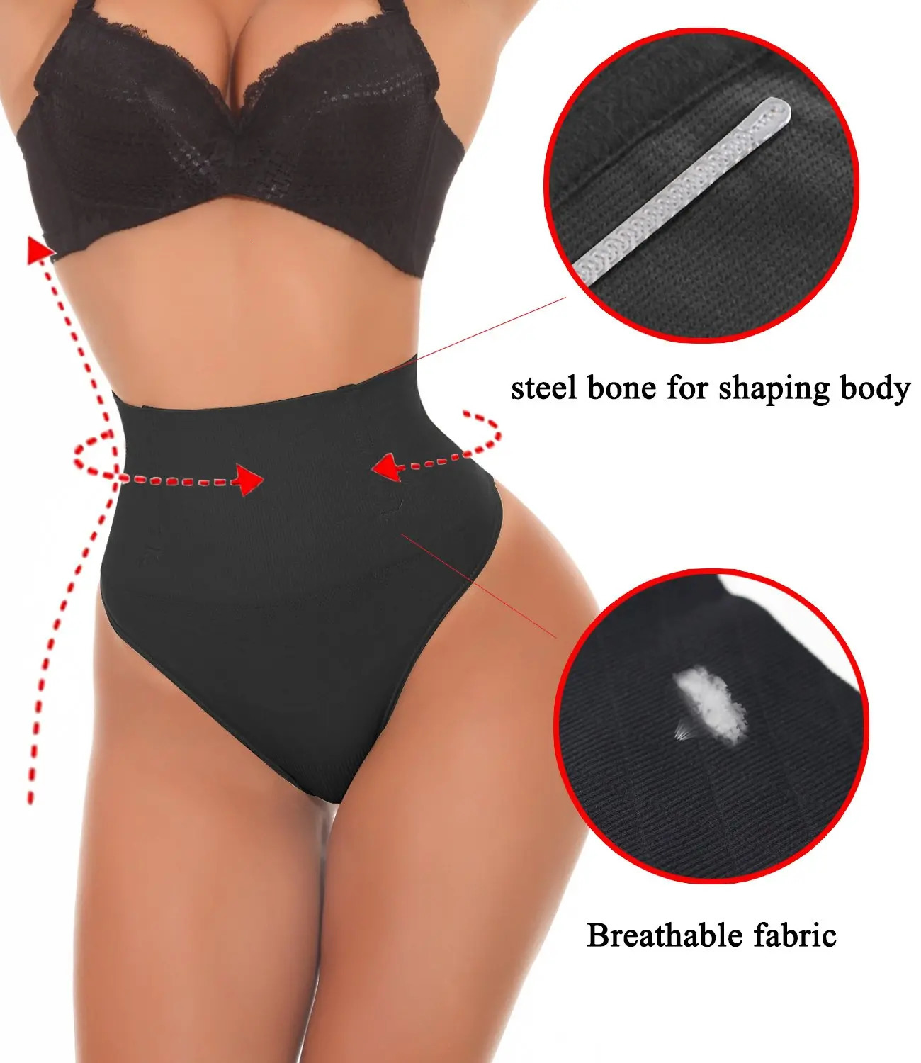 Seamless Thong Shapewear for Women Tummy Control Body Shaper Panties Girdle High Waist Shaping Slimming Underwear Brief 250712