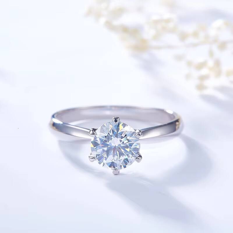 Classic Fashion Jewelry Moissanite Ring VVS Baguette Moissanite Diamond Cross Ring 925 Sterling Silver Women Gold Wedding Rings