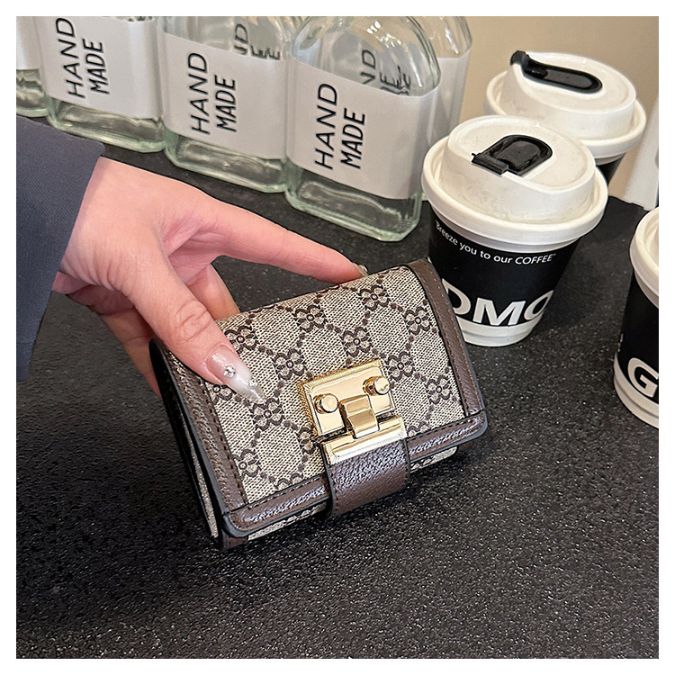 Luxury Brand Designer Bag Houndstooth Wallet For Women, Niche Light Luxury Coin Purse, 2024 New Model, High-End Simple Ins Style, Student Large Capaci