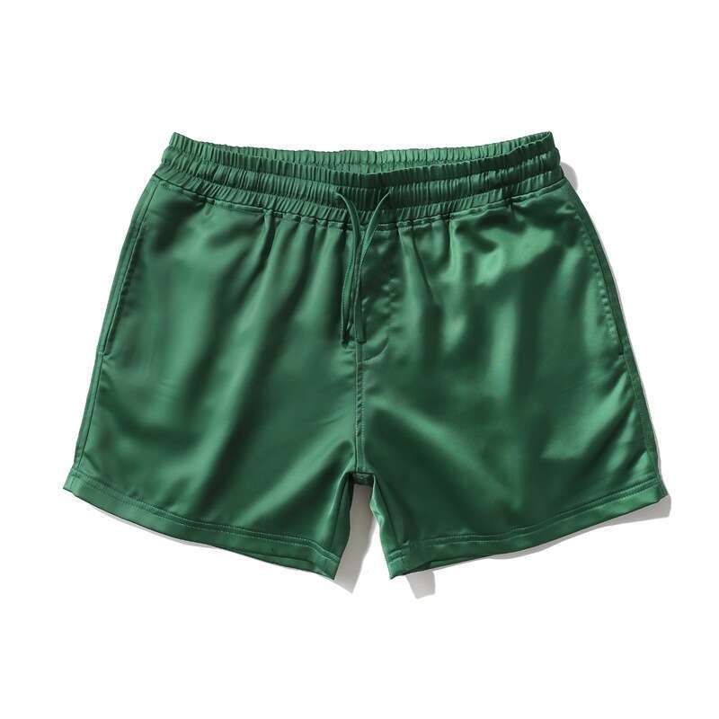 Sexy Three-Quarter Trendy Plus-Size Shorts for Big and Tall Men, Nightclub Ultra-Shorts, Beach Shorts, Green
