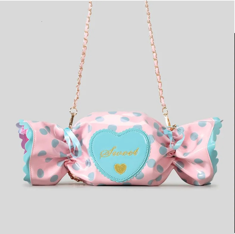 Cute Candy Crossbody Bag for Women Creative Funny Shoulder Bags Colorful Pvc Bag for Girls Harajuku Love Hearts Purses 250717
