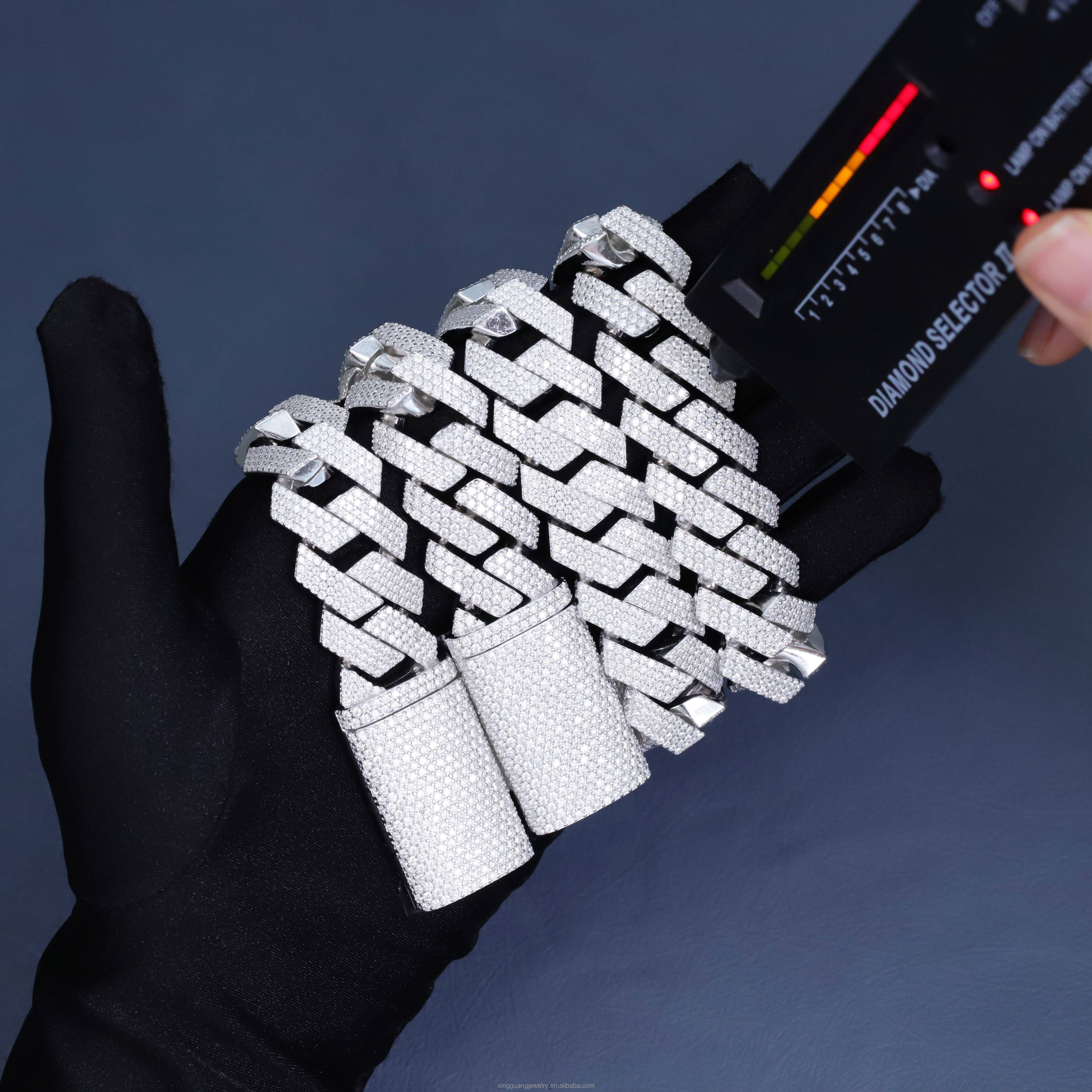 Top Quality Fine Jewelry 925 Sterling Silver 20mm 3/4Rows Moissanite Diamond Iced Out Hip Hop Cuban Link Chain