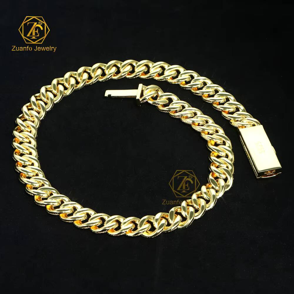 Custom 15mm 4-Row Moissanite Diamond Cuban Link Necklace for Men Women 925 Silver Iced Miami Cuban Chain Passes Diamond Tester
