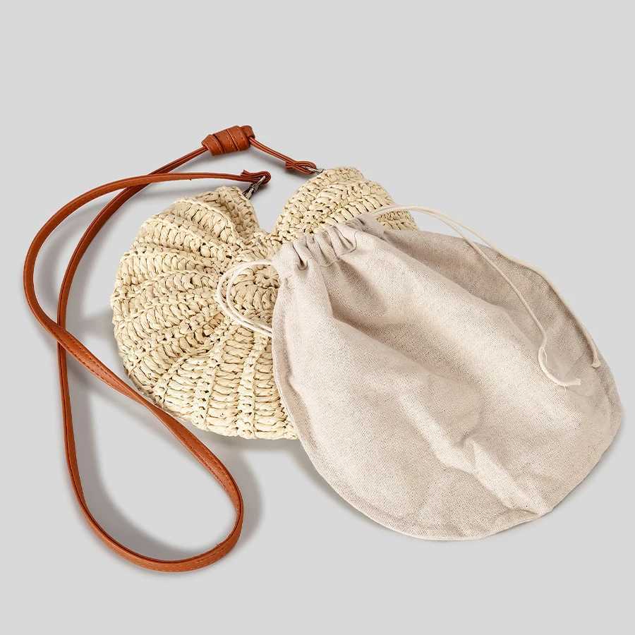 Creative Conch Design Straw Shoulder Bags Funny Paper Woven Crossbody Bag Cute Summer Beach Bag Small Female Purses 2025 Y250719