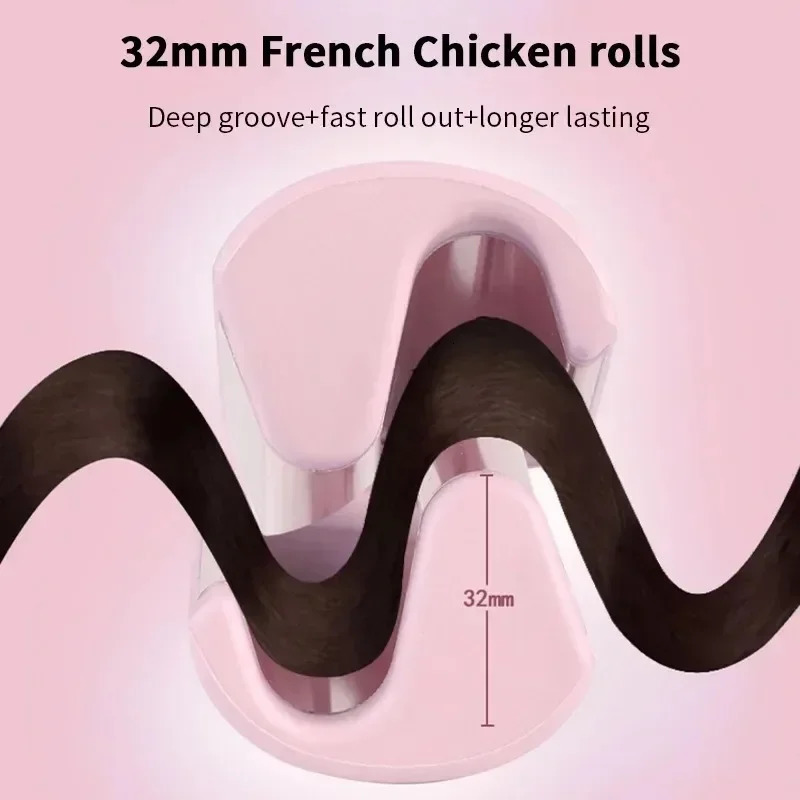 32MM Electric Curling Iron Automatic Lambswool Curling Tool Long Lasting Styling French Styling Rotating Anti-Flame 250717