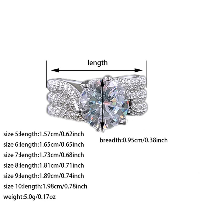 10MM Cubic Zirconia Wedding Bands Ring for Women Crystal CZ Ring Engagement Accessories Arrival Trendy Jewelry R7851 250715