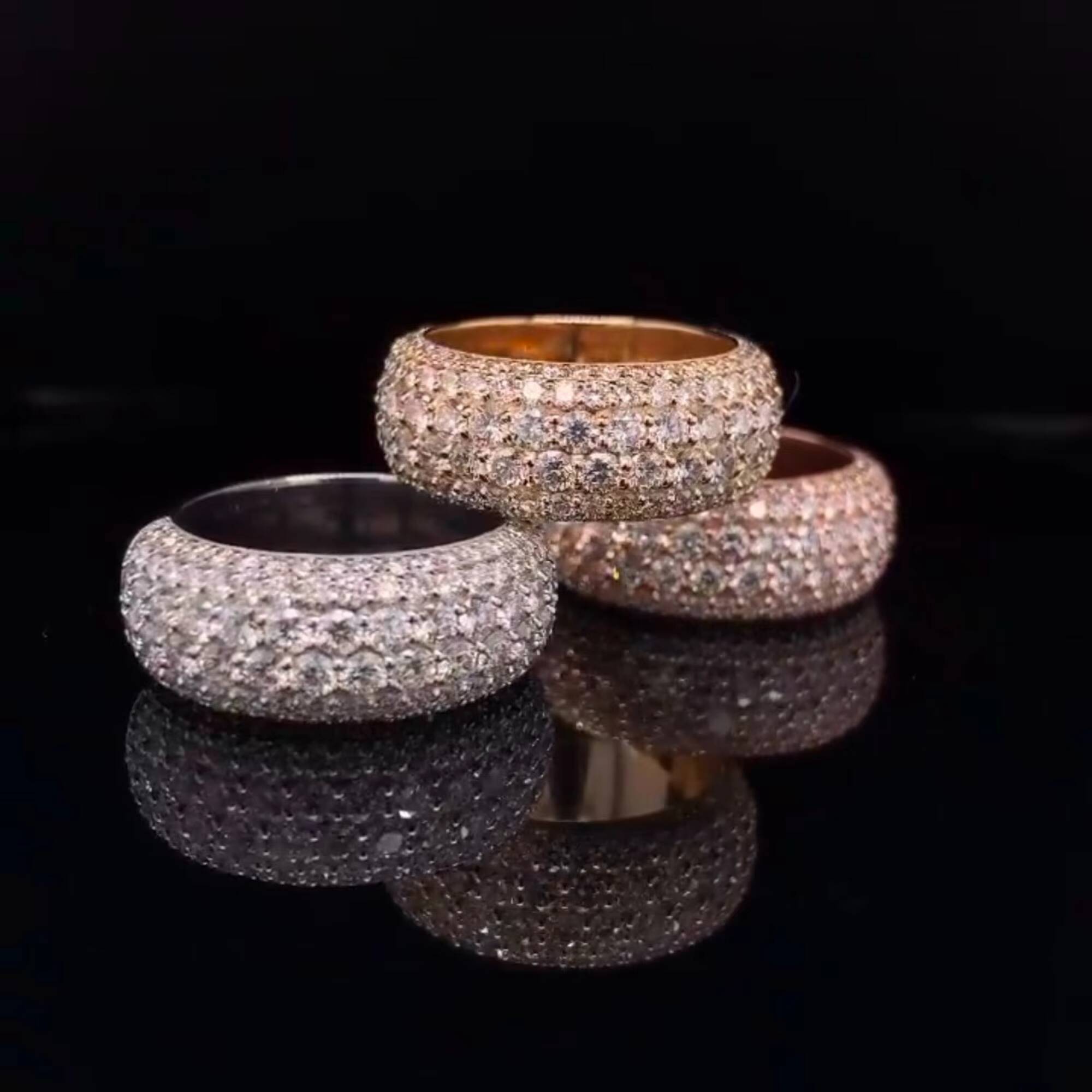 Shining Jewelry 925 Sterling Round Cut Ring Custom Hip Hop Rapper Vvs Iced Out Men Moissanite Ring