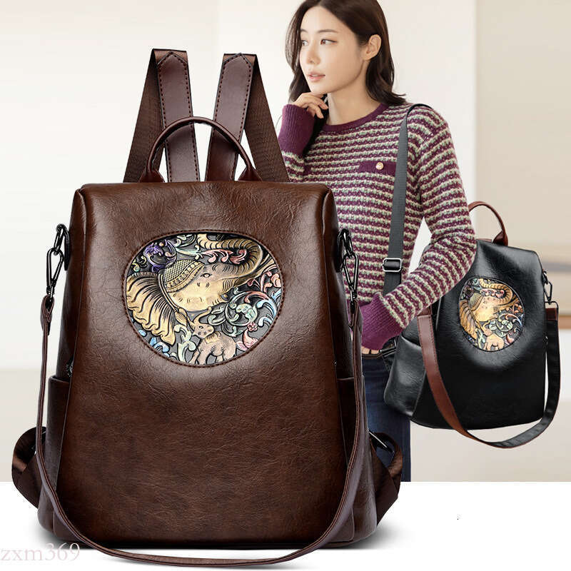 Soft Leather Women 2025 New Casual Large Capacity Backpack Shoulder fashion Student Travel Bag