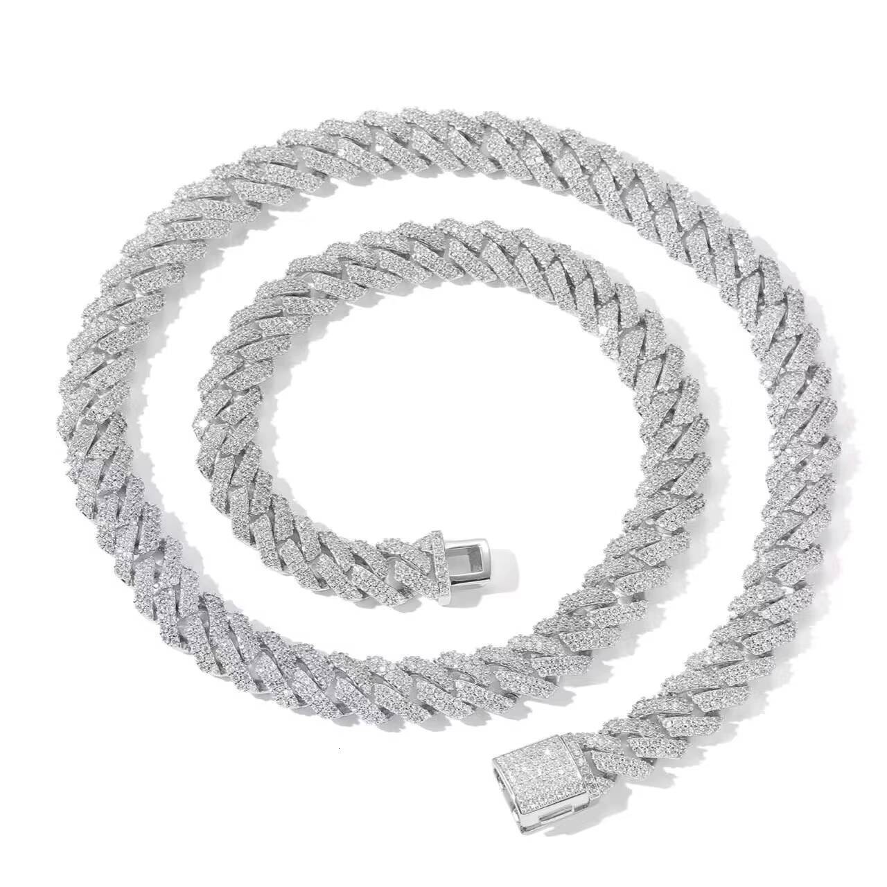 925 Sterling Silver Moissanite Cuban Link Chain for Men Full Iced Out 6-15MM Width Hip Pop Style Strand for Weddings and Gifts